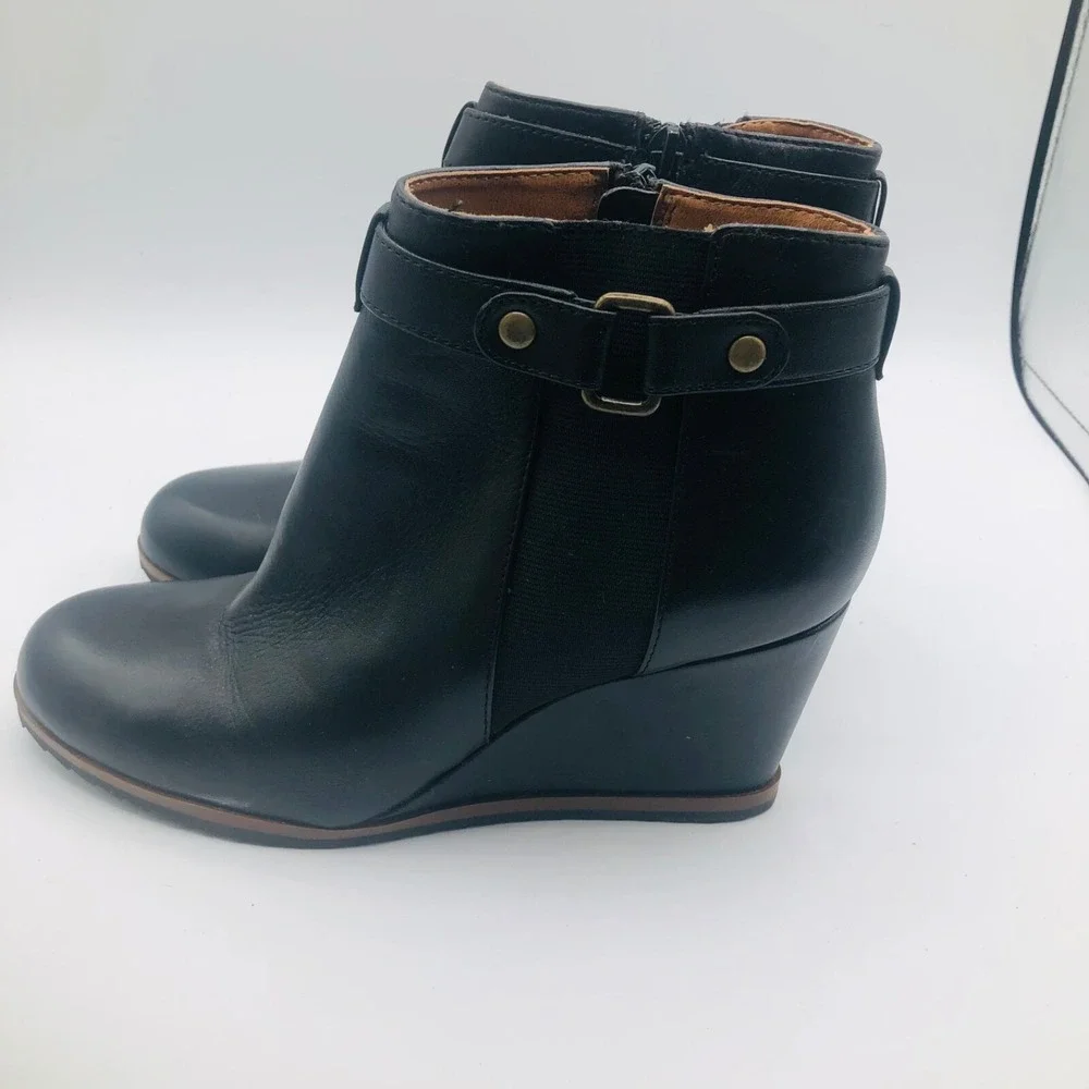 Susina Boot Sz 6.5 M Short‎ Boots Black Leather Women 58665